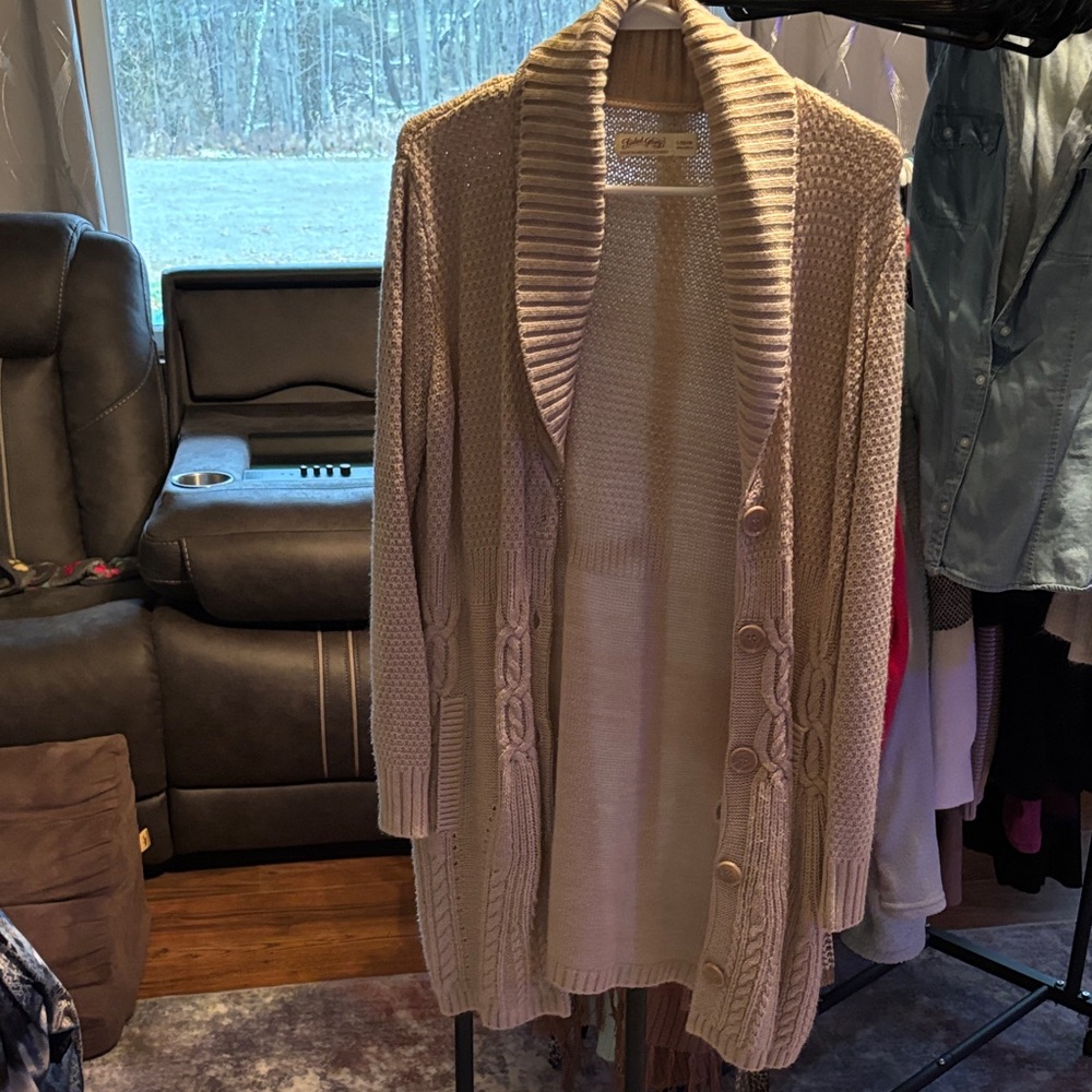 Faded Glory Women's Beige Cardigan Sweater